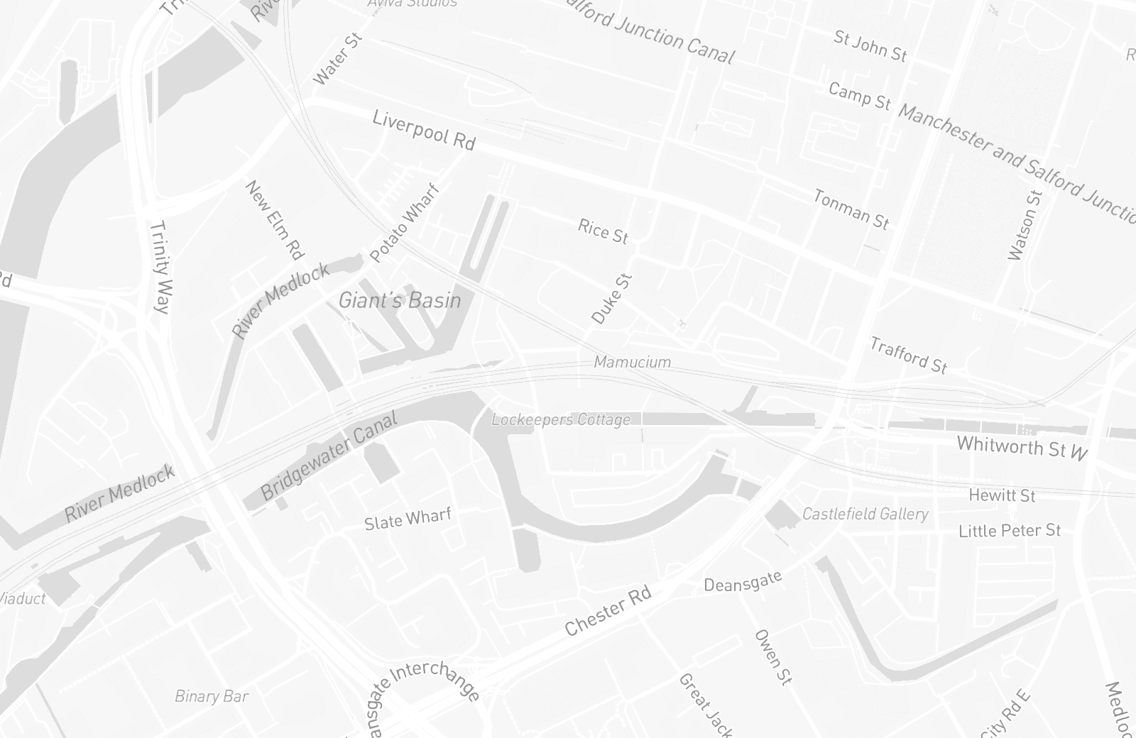 Street map of Castlefield with 32 verified parking locations mapped by Parkwise