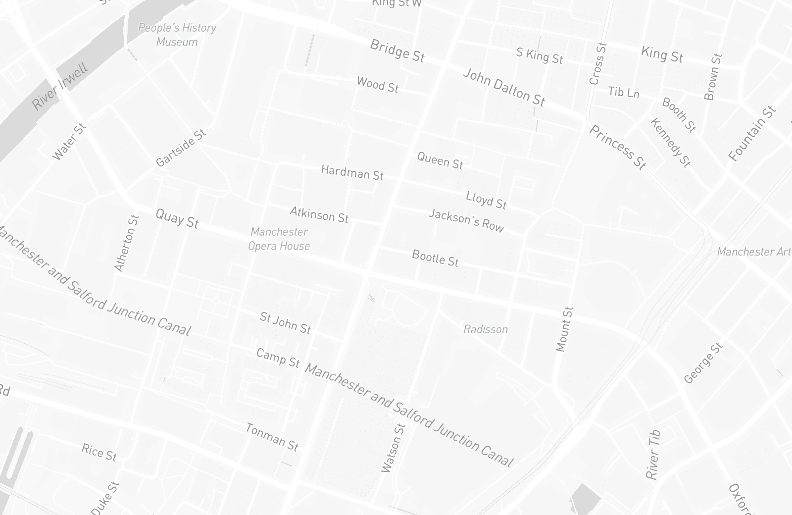 Street map of Deansgate with 42 verified parking locations mapped by Parkwise