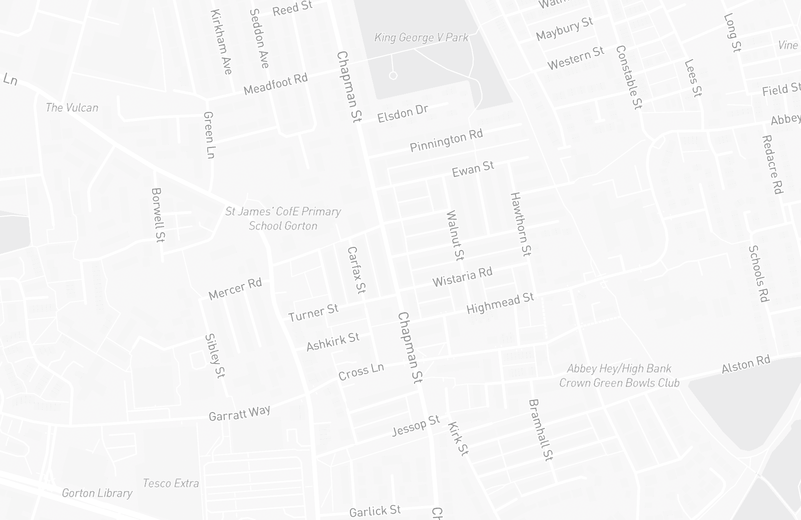 Street map of Gorton with 5 verified parking locations mapped by Parkwise