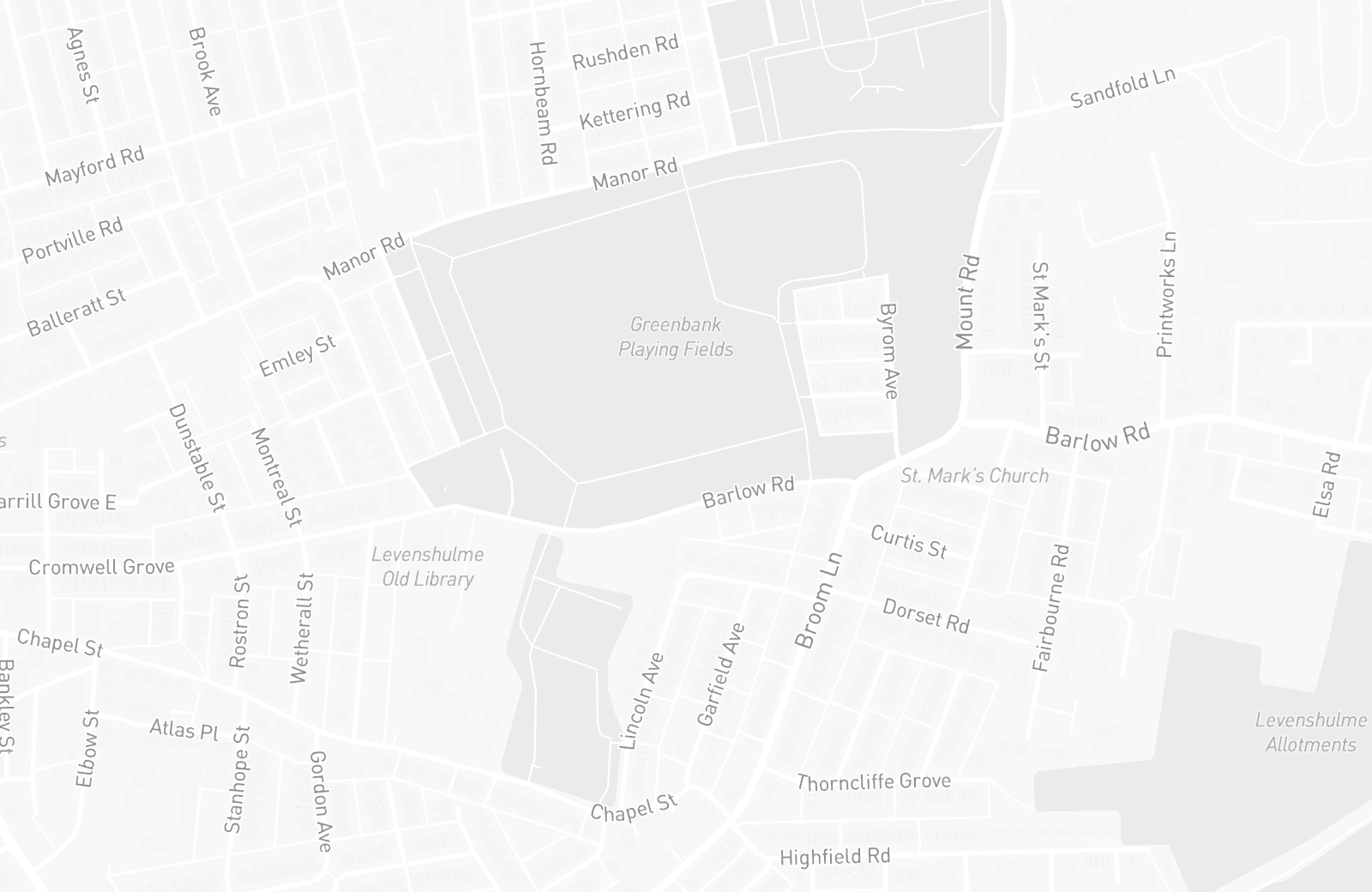 Street map of Levenshulme with 6 verified parking locations mapped by Parkwise