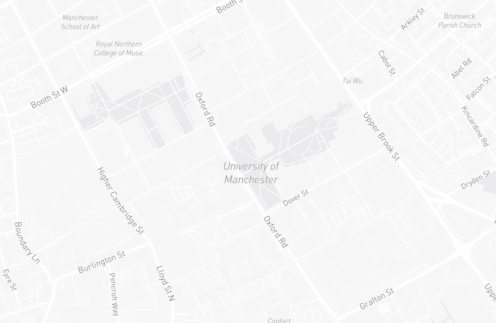 Street map of the Oxford Road corridor with 31 verified parking locations mapped by Parkwise