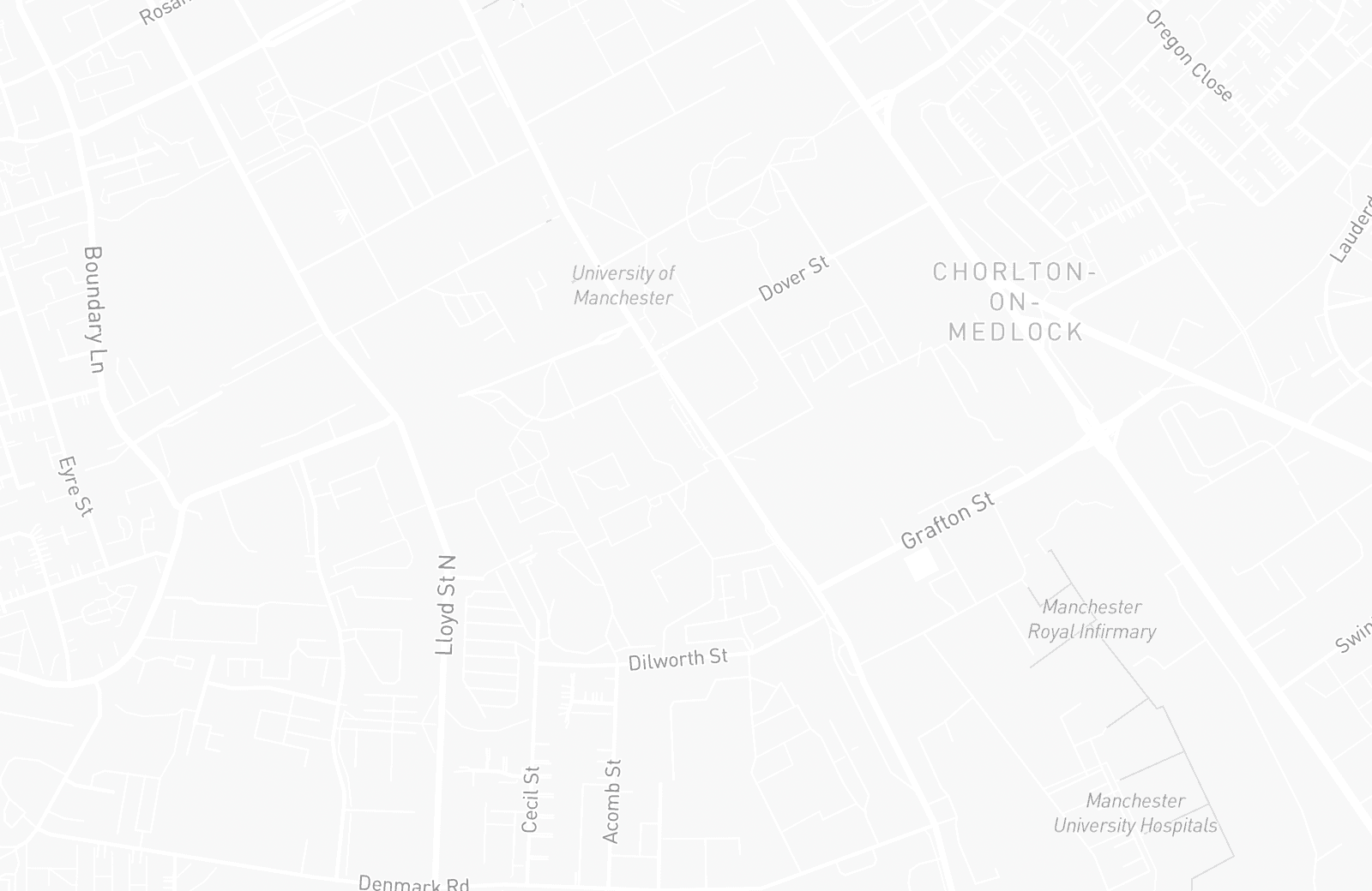 Street map of Manchester Academy with 54 verified parking locations mapped by Parkwise