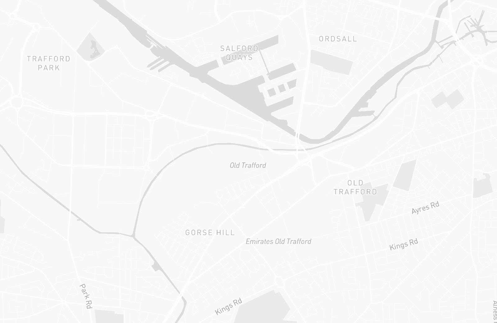 Street map of Old Trafford with 21 verified parking locations mapped by Parkwise