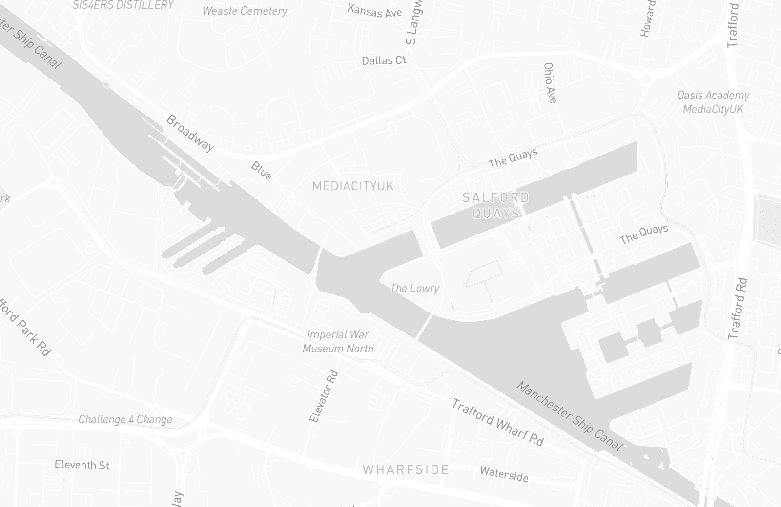 Street map of the Lowry with 8 verified parking locations mapped by Parkwise
