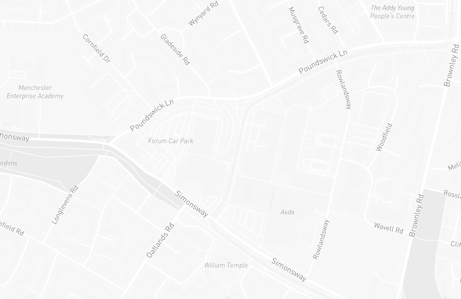 Street map of Wythenshawe with 4 verified parking locations mapped by Parkwise
